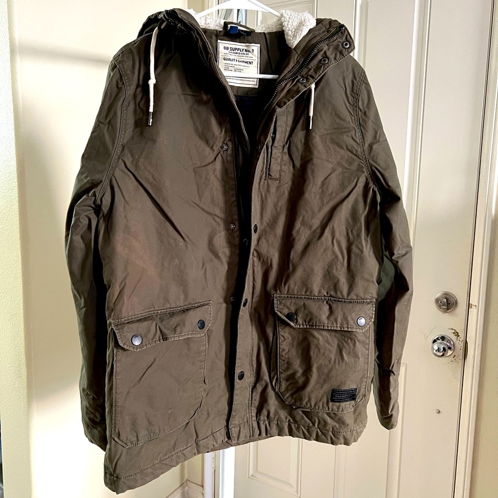 Divided Zip/Snap Button Up Hooded Jacket With Poc… - image 1